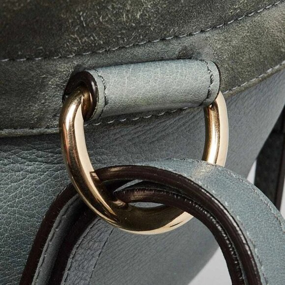 Chloe Light Blue Leather/Suede Small Faye Backpack Bag - Picture 9 of 11